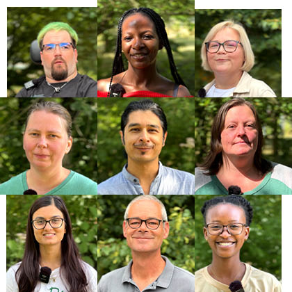Eine Collage mit 9 Portraits von ganz unterschiedlichen Menschen aus dem Heinrich-Haus